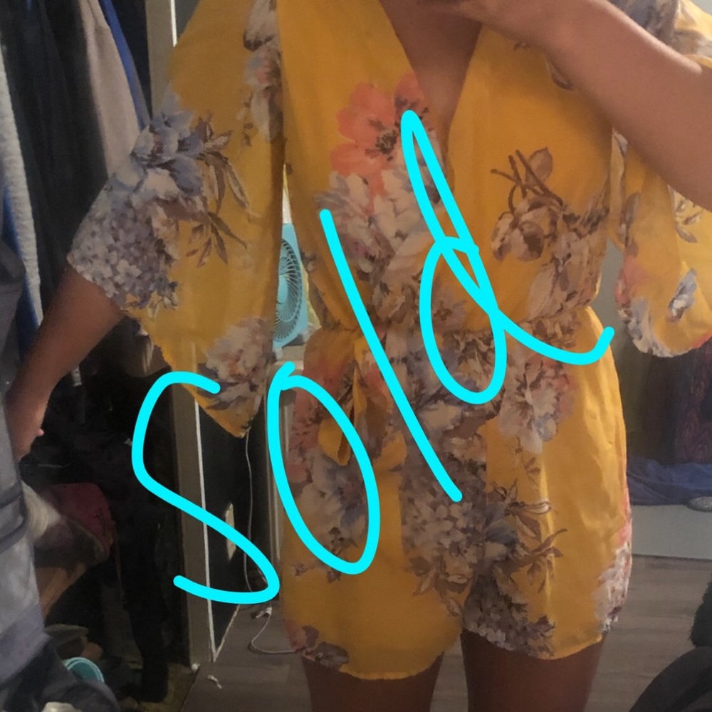 Yellow floral romper